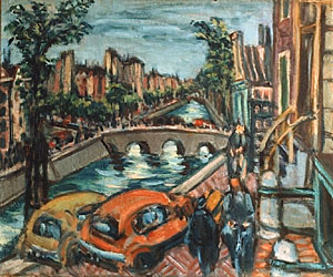 Herbert Fiedler: Canal à Amsterdam, ca. 1950